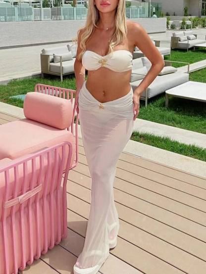 Starfish Bikini Beach Dress Three-piece Sets