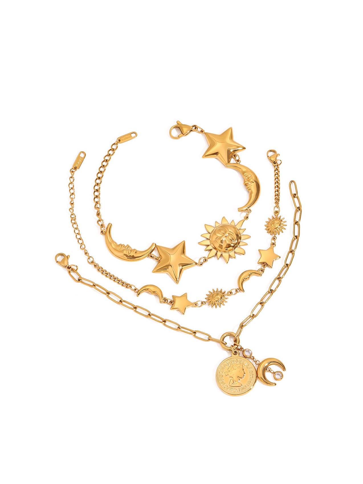 Sun Star Moon Bracelet