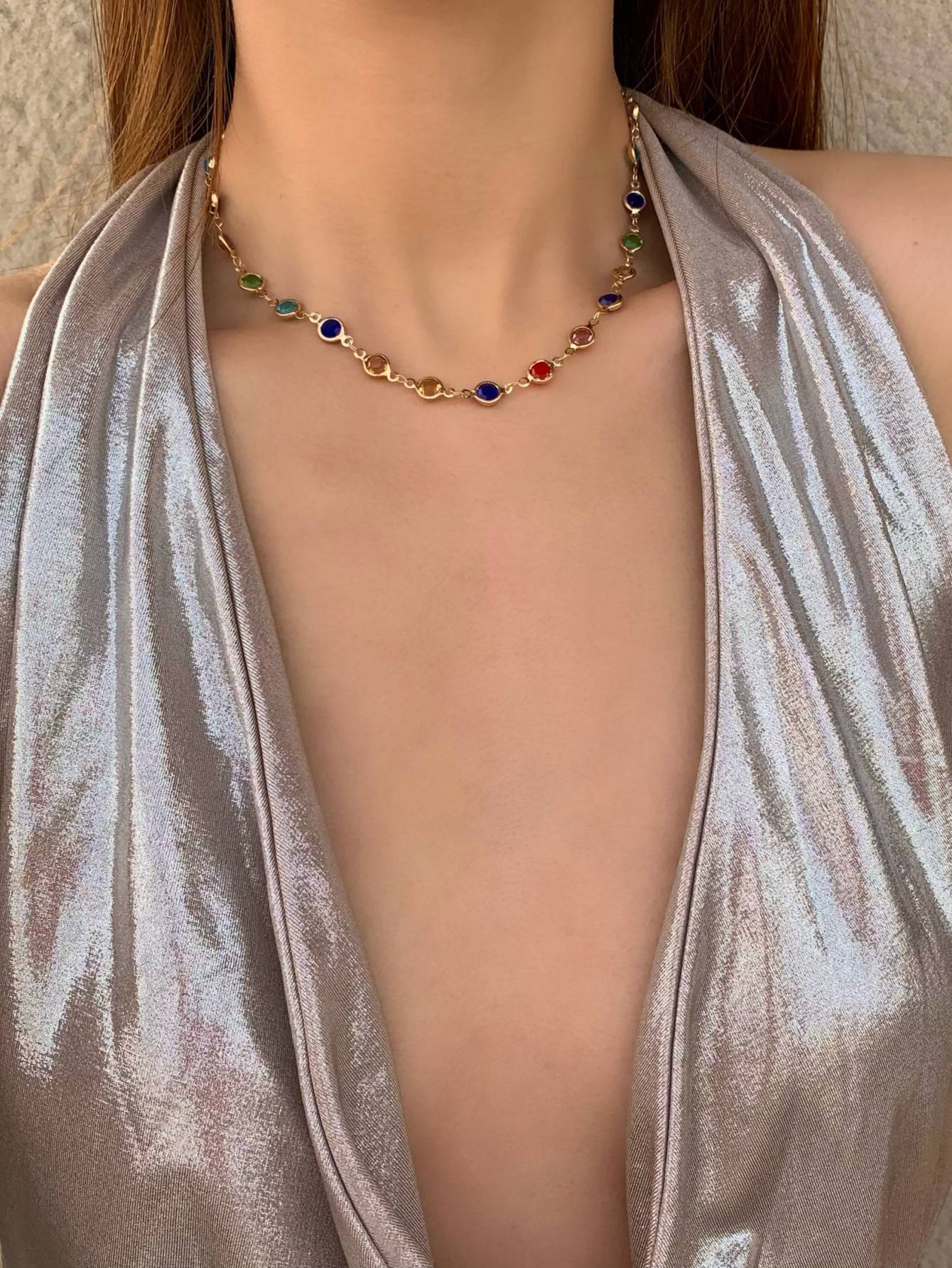 Bohemian Style Colored Necklace And Bracelet