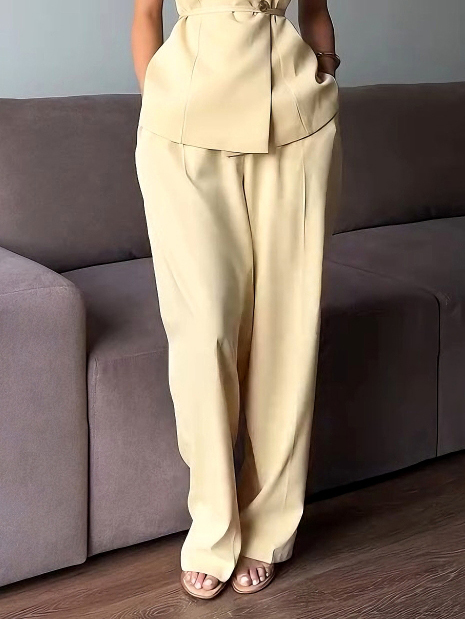 Elegant Wide-Leg High-Waisted Pants