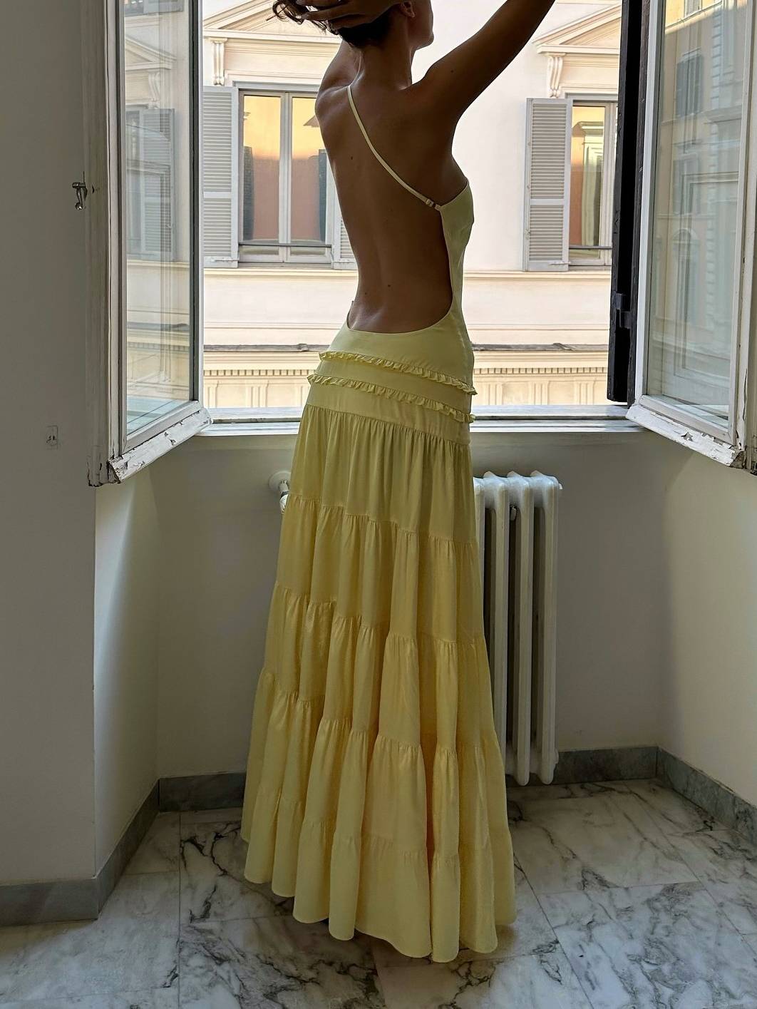 Off Shoulder Backless Maxi Dress