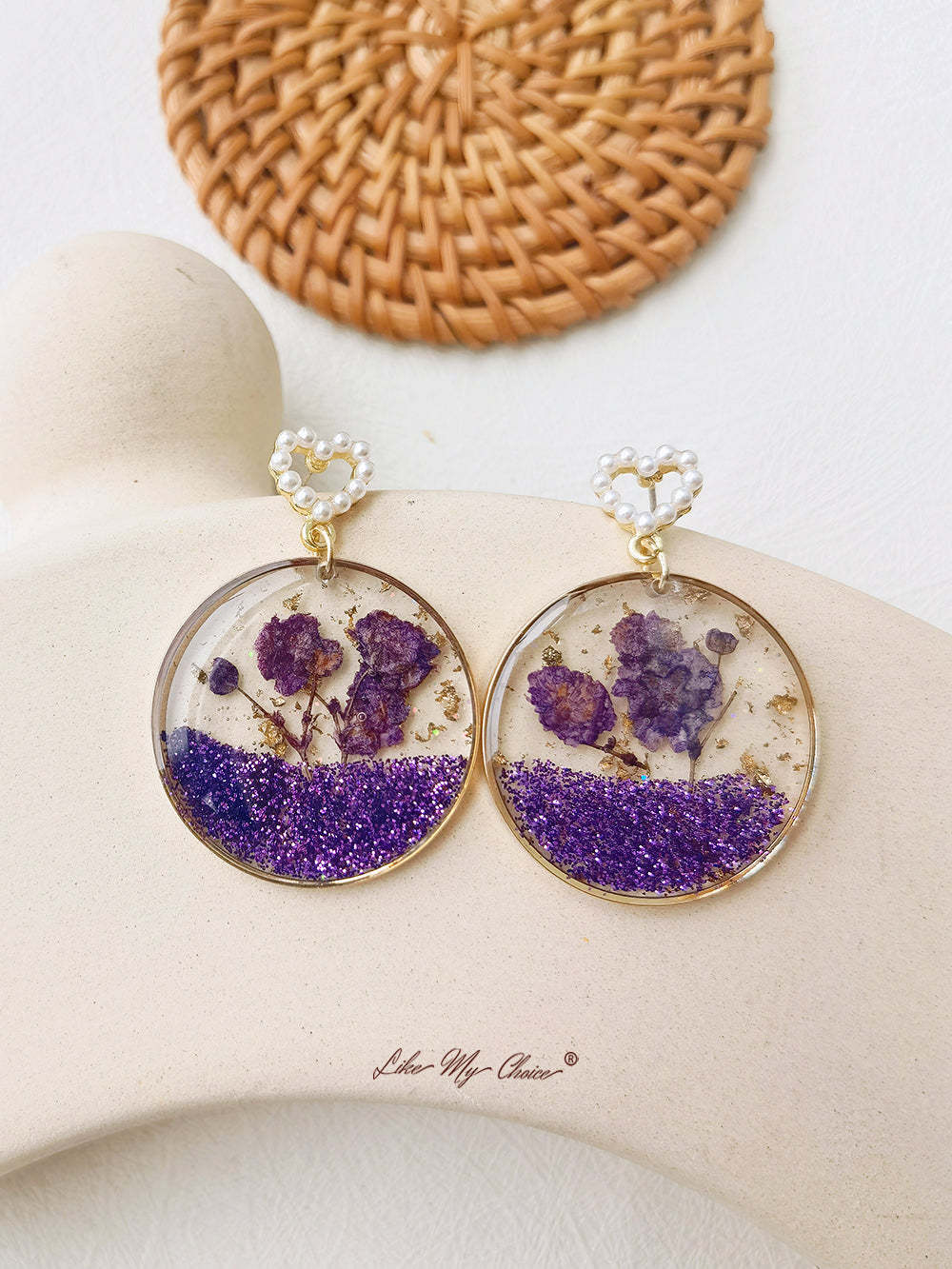 Cosmos Flowers Colorful Sequin Earrings