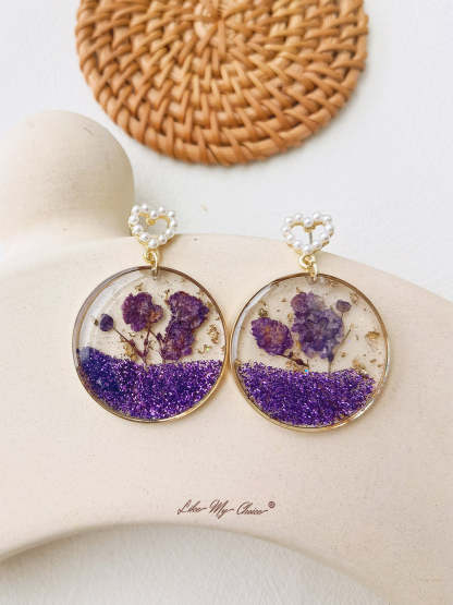 Cosmos Flowers Colorful Sequin Earrings