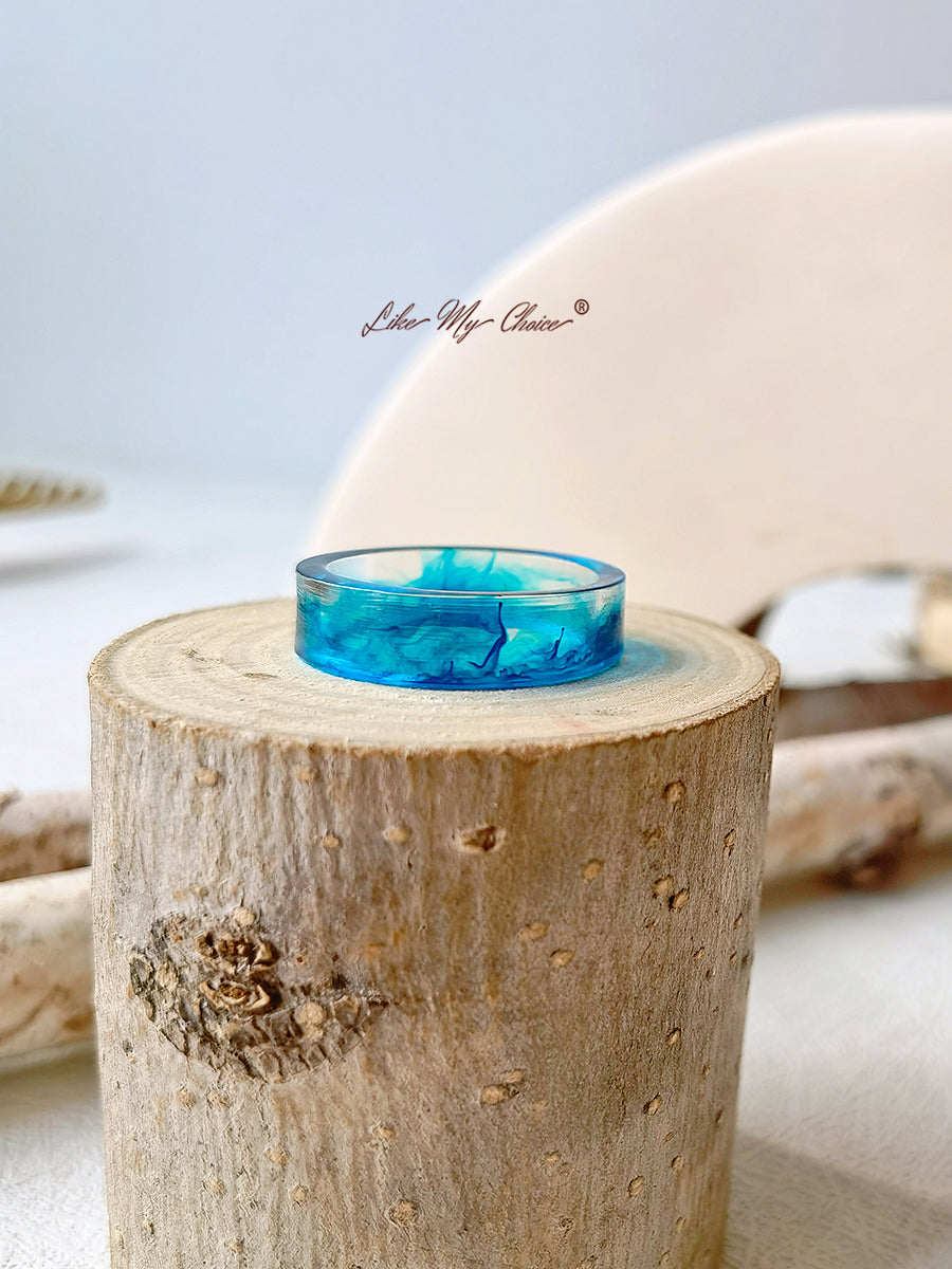 Ice and Fire Crystal Stained Resin Ring