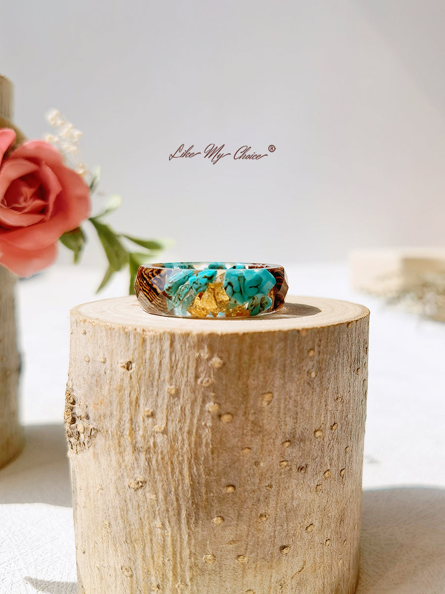 Marine Bio Resin Dried Flower Ring