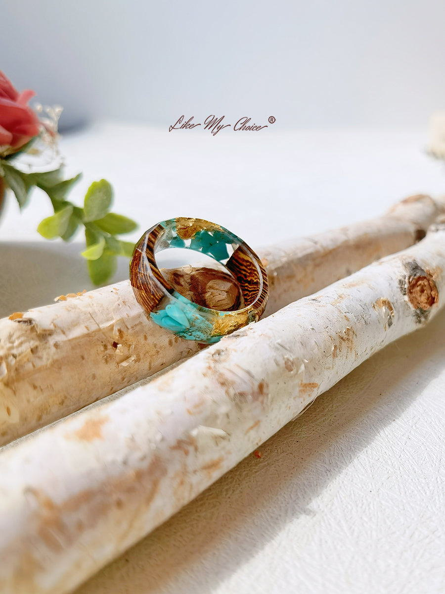 Marine Bio Resin Dried Flower Ring
