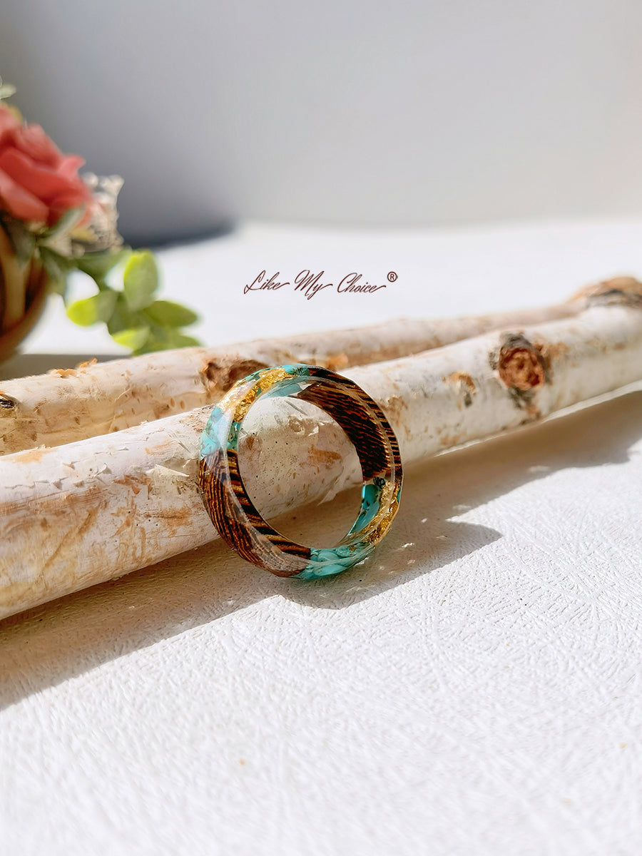 Marine Bio Resin Dried Flower Ring