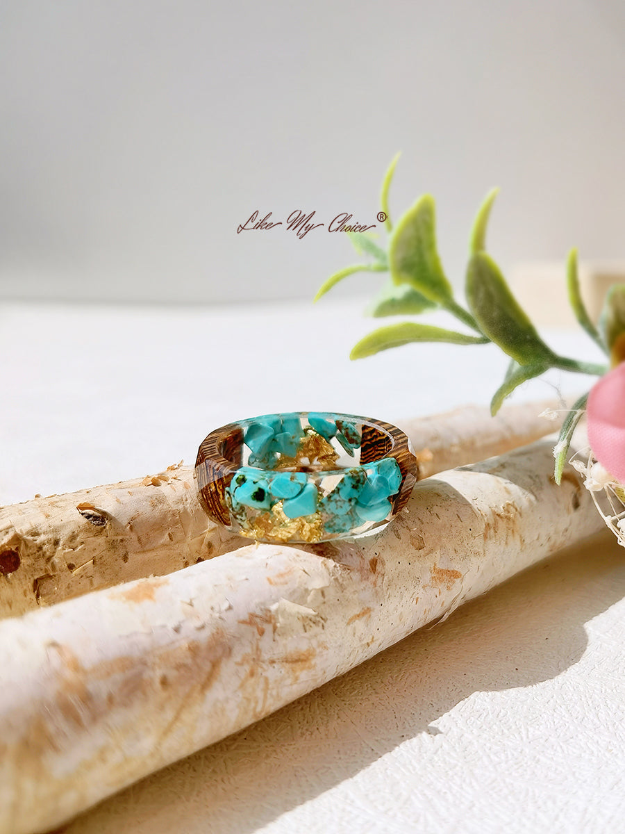Marine Bio Resin Dried Flower Ring