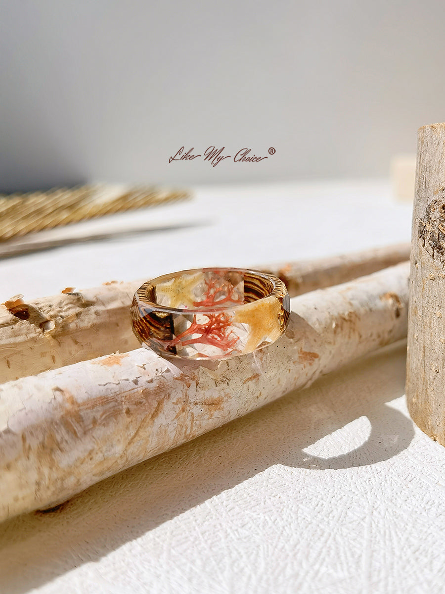 Marine Bio Resin Dried Flower Ring