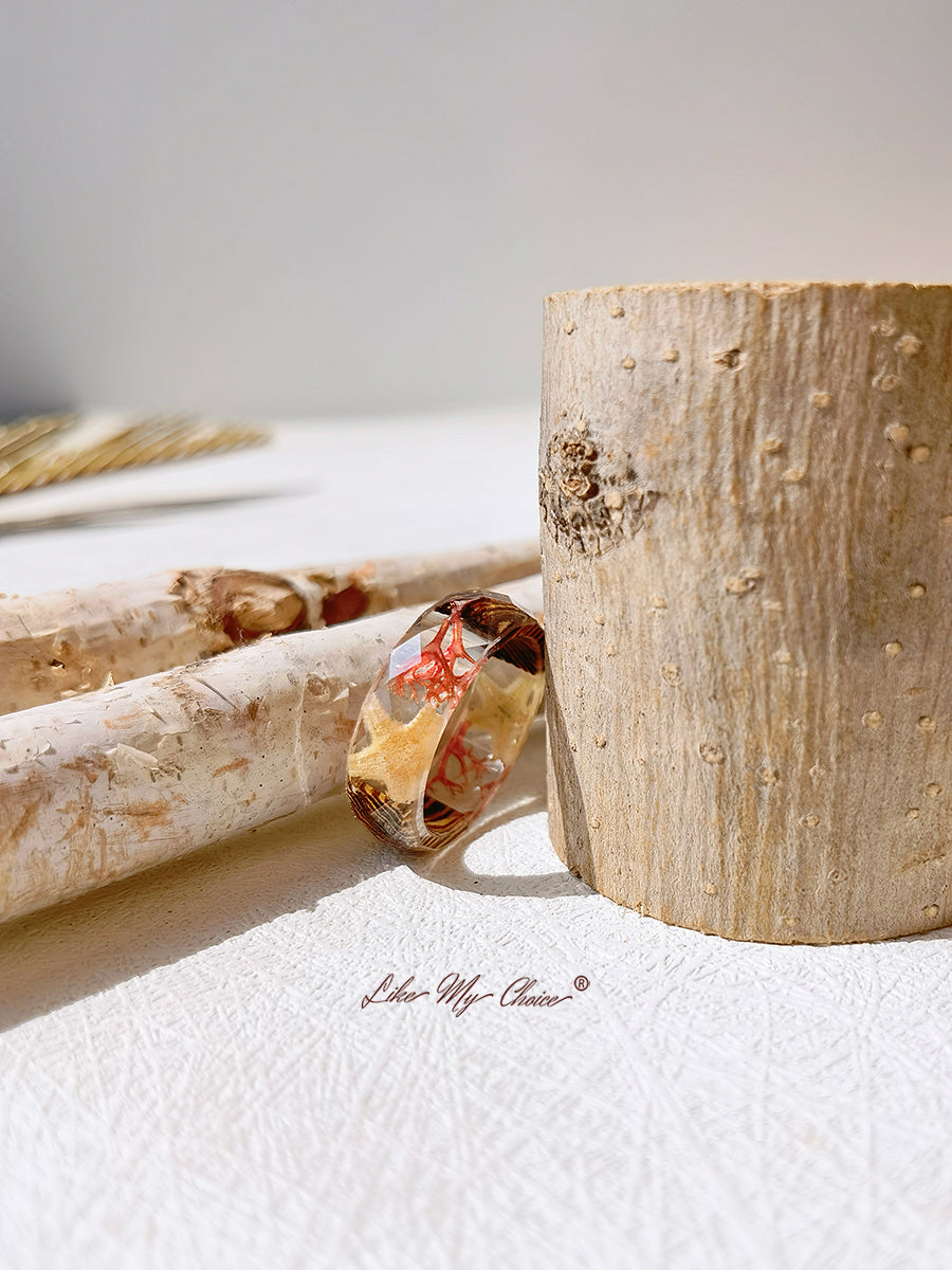 Marine Bio Resin Dried Flower Ring