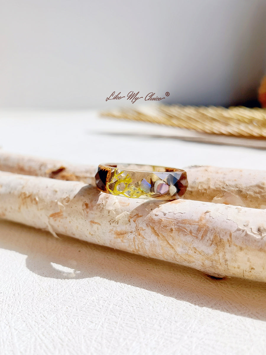 Marine Bio Resin Dried Flower Ring