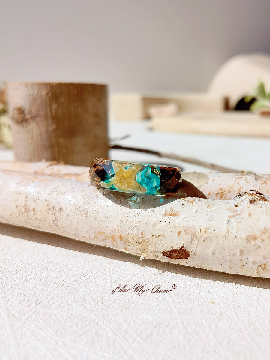 Marine Bio Resin Dried Flower Ring