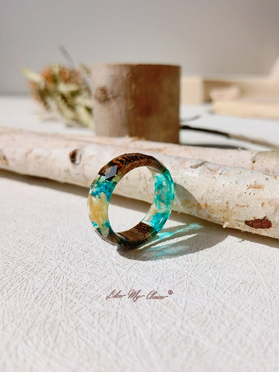 Marine Bio Resin Dried Flower Ring