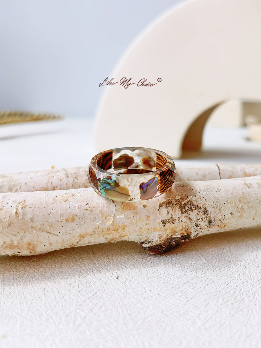 Marine Bio Resin Dried Flower Ring