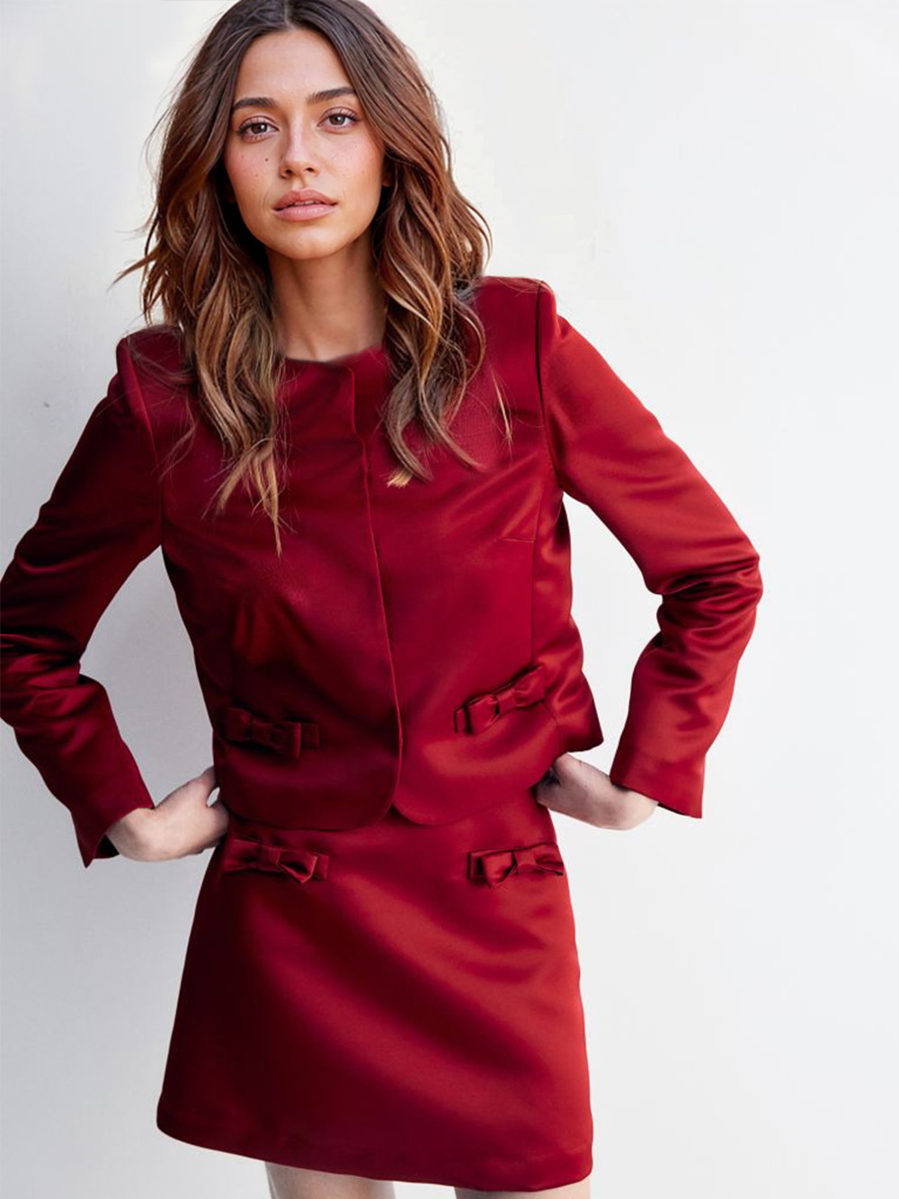 Elegant Bow Detail Mini Skirt