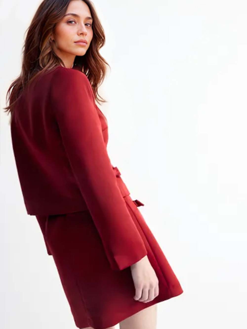 Elegant Round-neck Bow Blazer