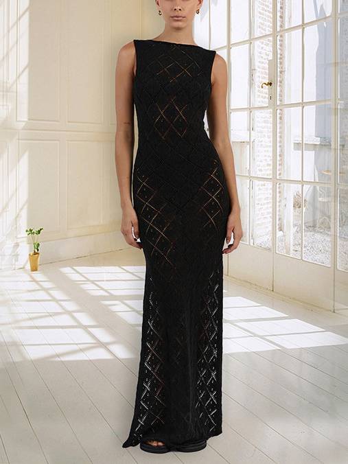 Crochet Knit Maxi Dress