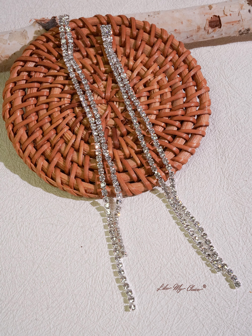 Rhinestone Tassel Simple Earrings