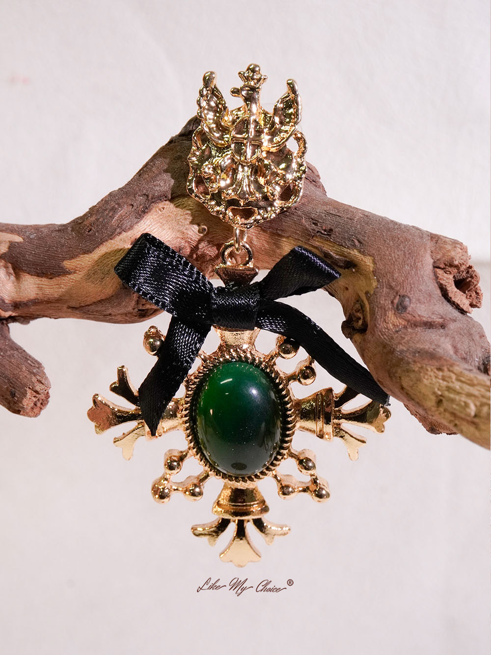 Vintage Baroque Bow Cross Earrings