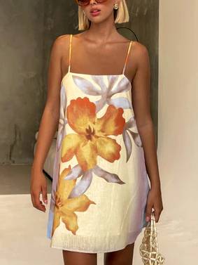 Sling Printed Mini Dress