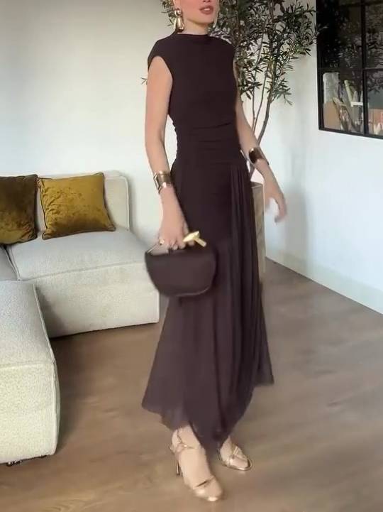 Unique Design Half Sleeve Maxi Dress