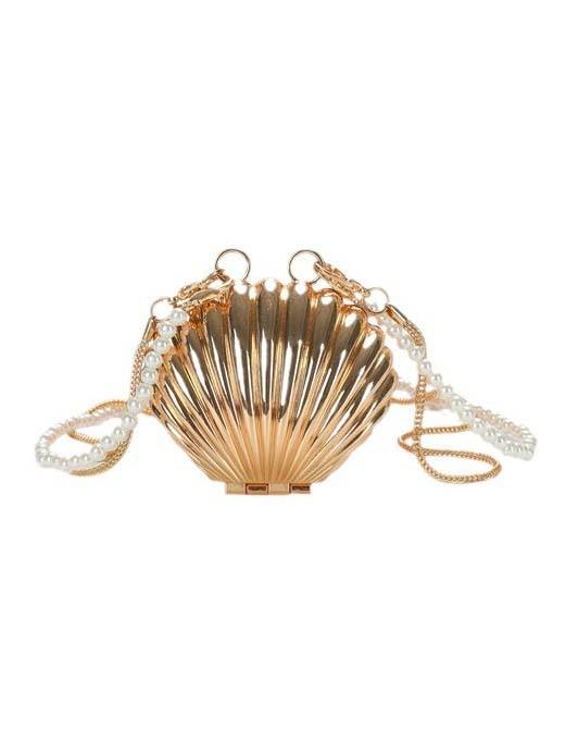 Shell Pearl Double Chain Bag
