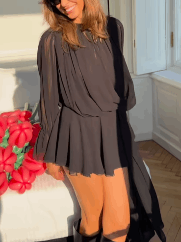 Multi-Layer Ruffled Hem Mini Dress