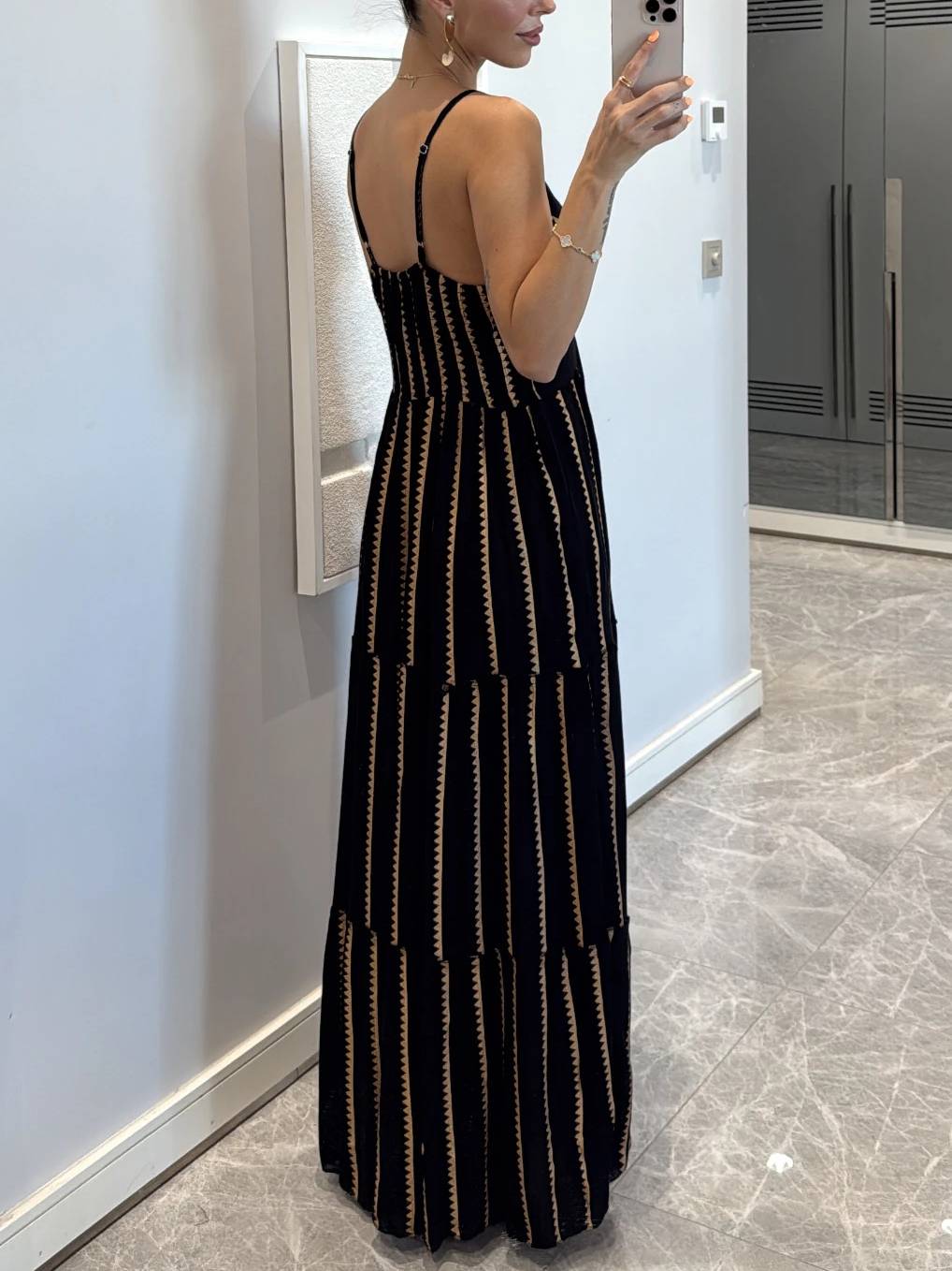 Vacation Style Stripe Print Printed Dress