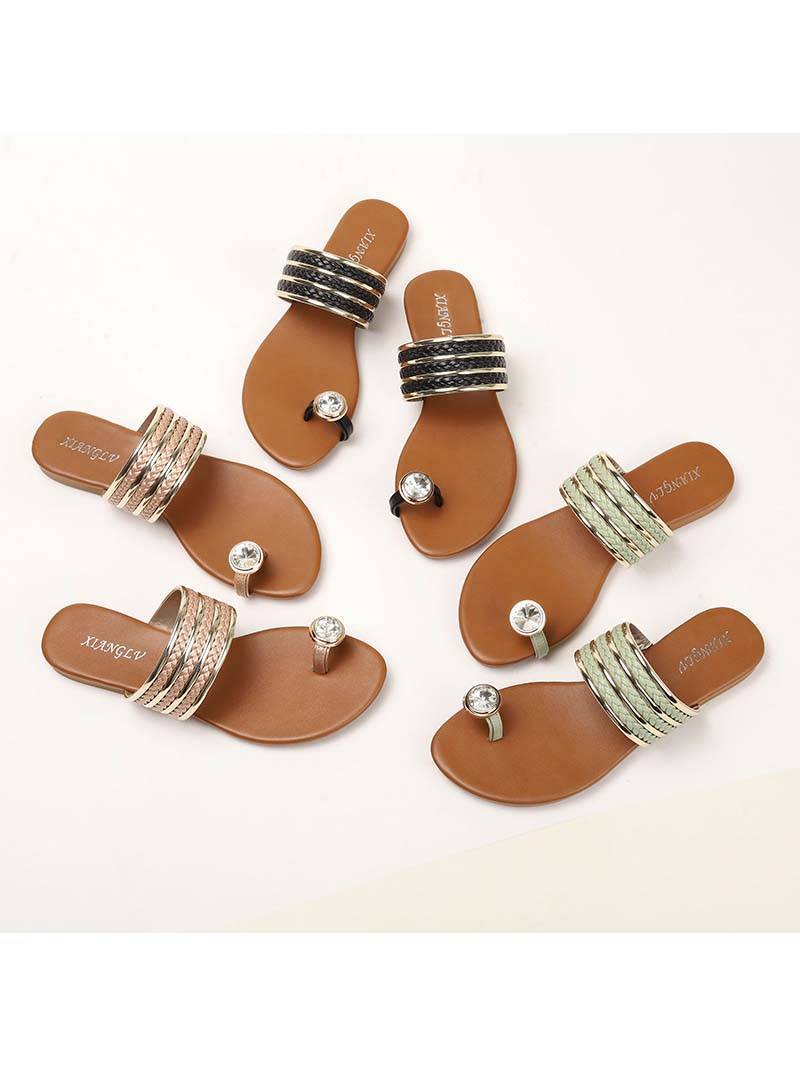 Rhinestone Flat Sandals