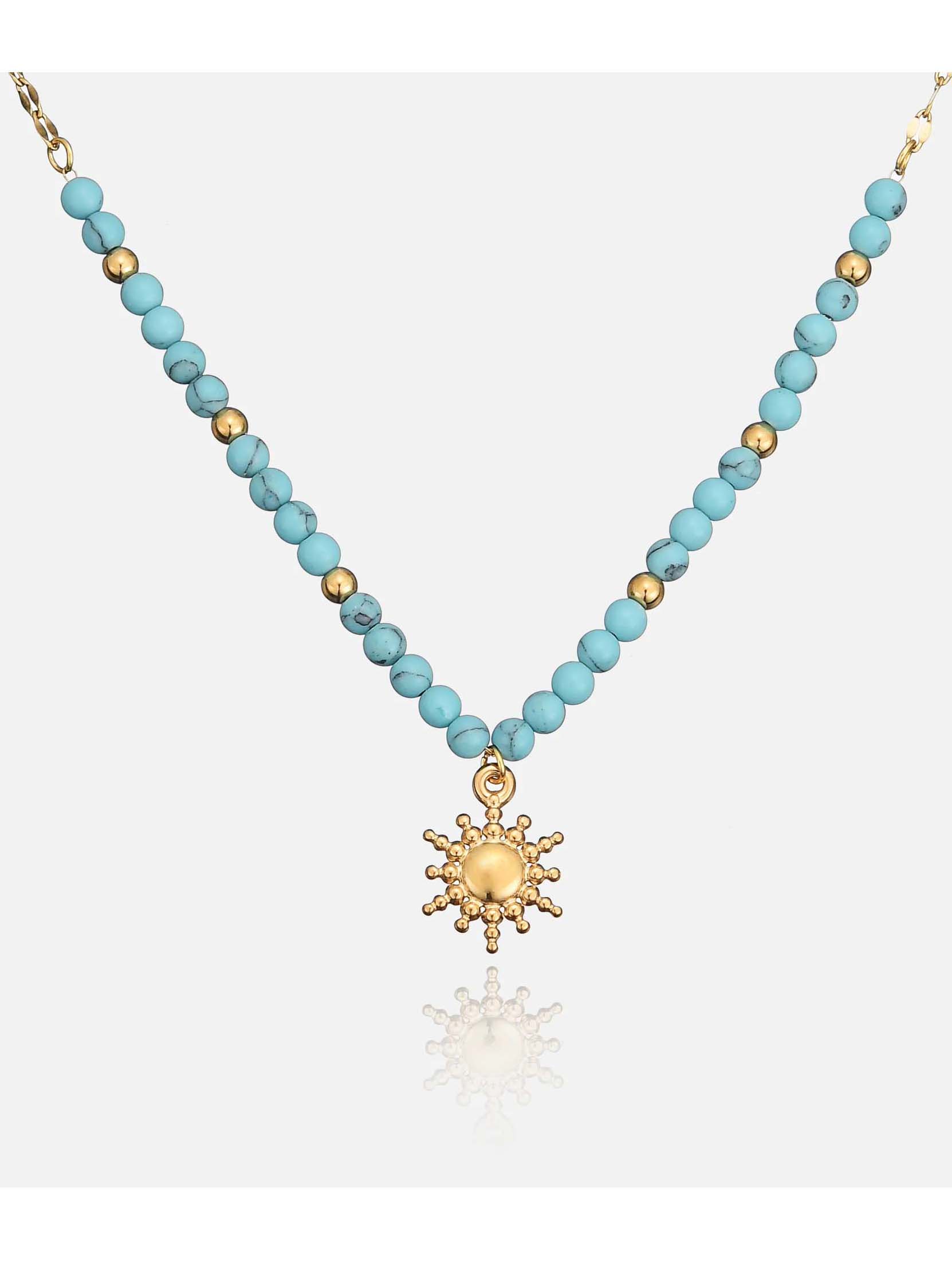 Turquoise Sun Pendant Necklace