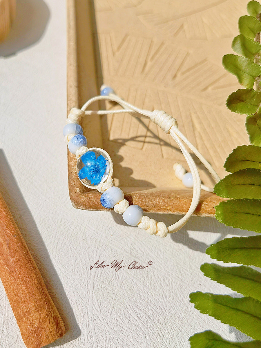 Cherry Blossom Time Stone Ceramic Braided Bracelet