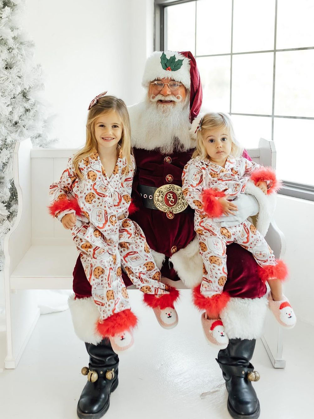 Parent-child Santa Claus Print Christmas Pajama Set