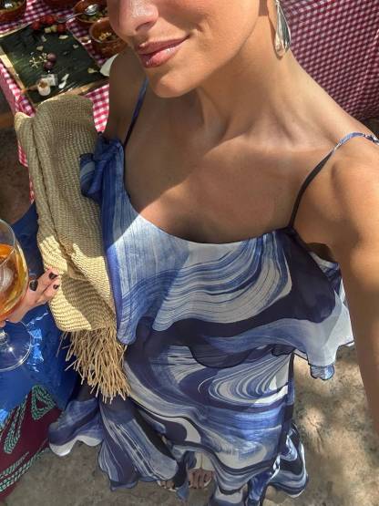 Unique Printed Sling Dress