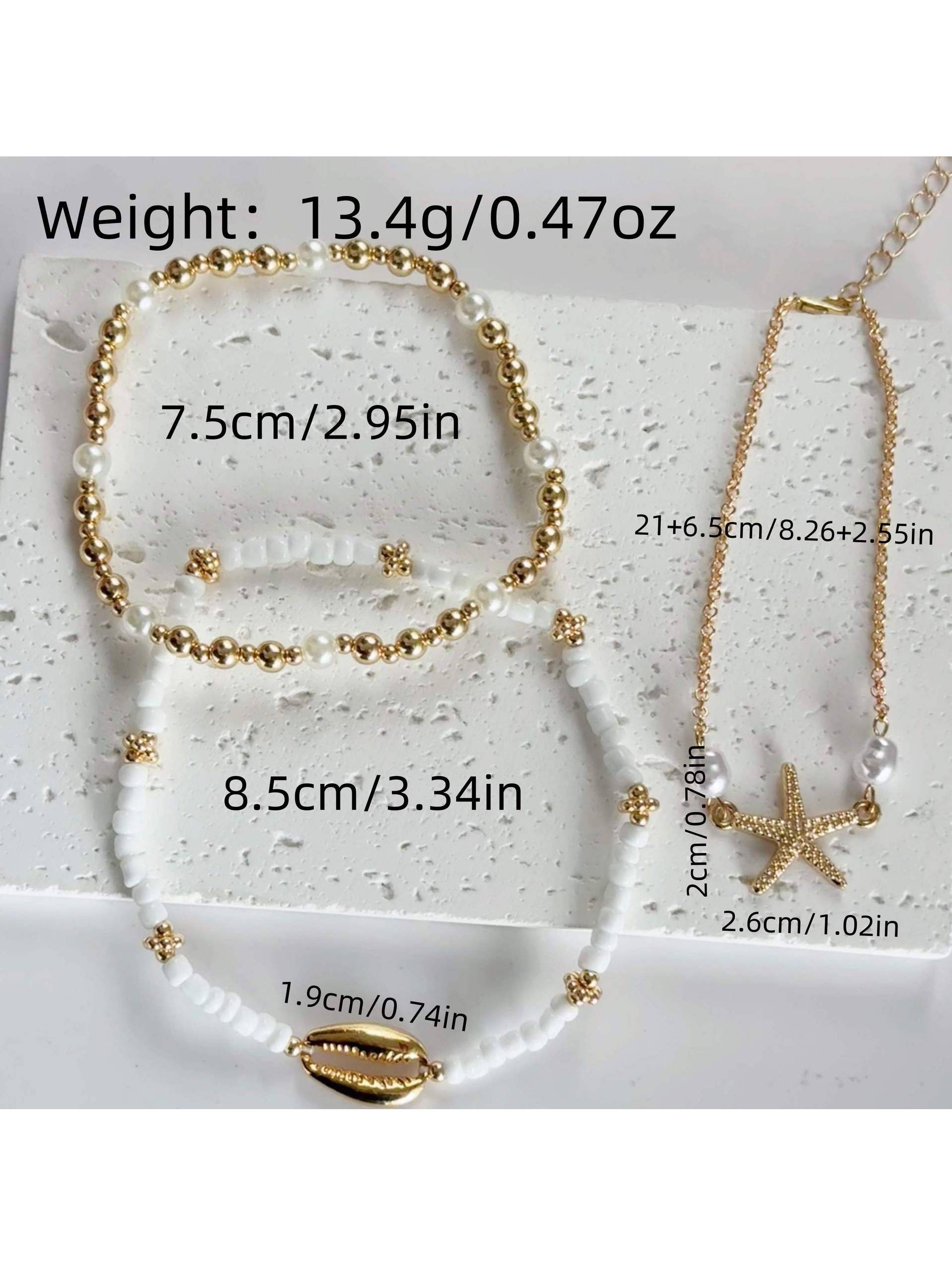 Shell And Starfish Element Anklet