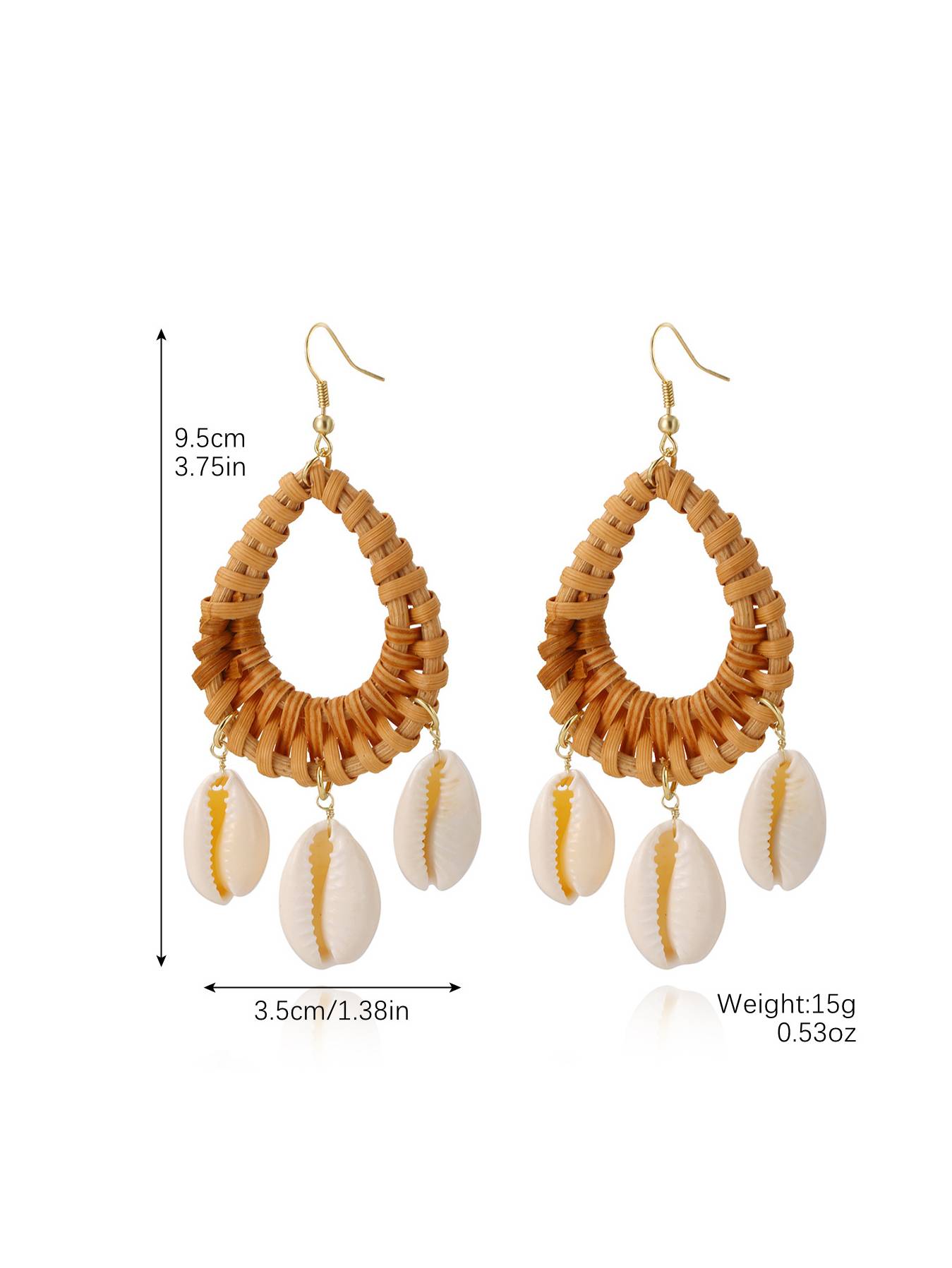 Bohemian Shell Straw Earrings
