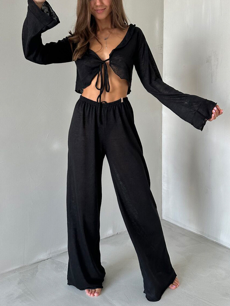 See Through Lazy Style Pajama Suit