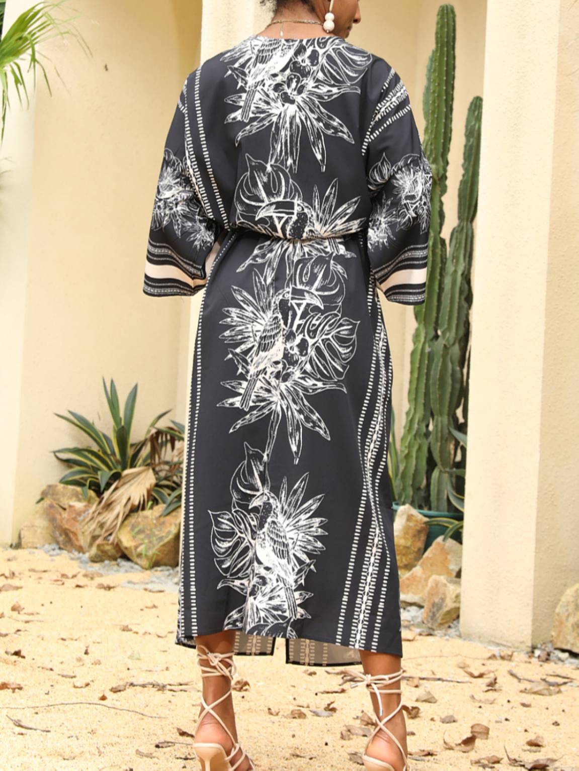 Beach Sun Protection Printed Cardigan Bikini Cover Up