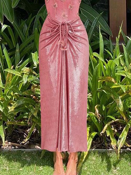 Sweetie Butterfly Embellished Pleated Skirt