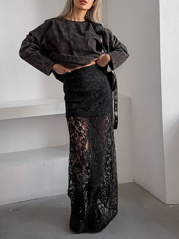 Retro All-match Lace Skirt