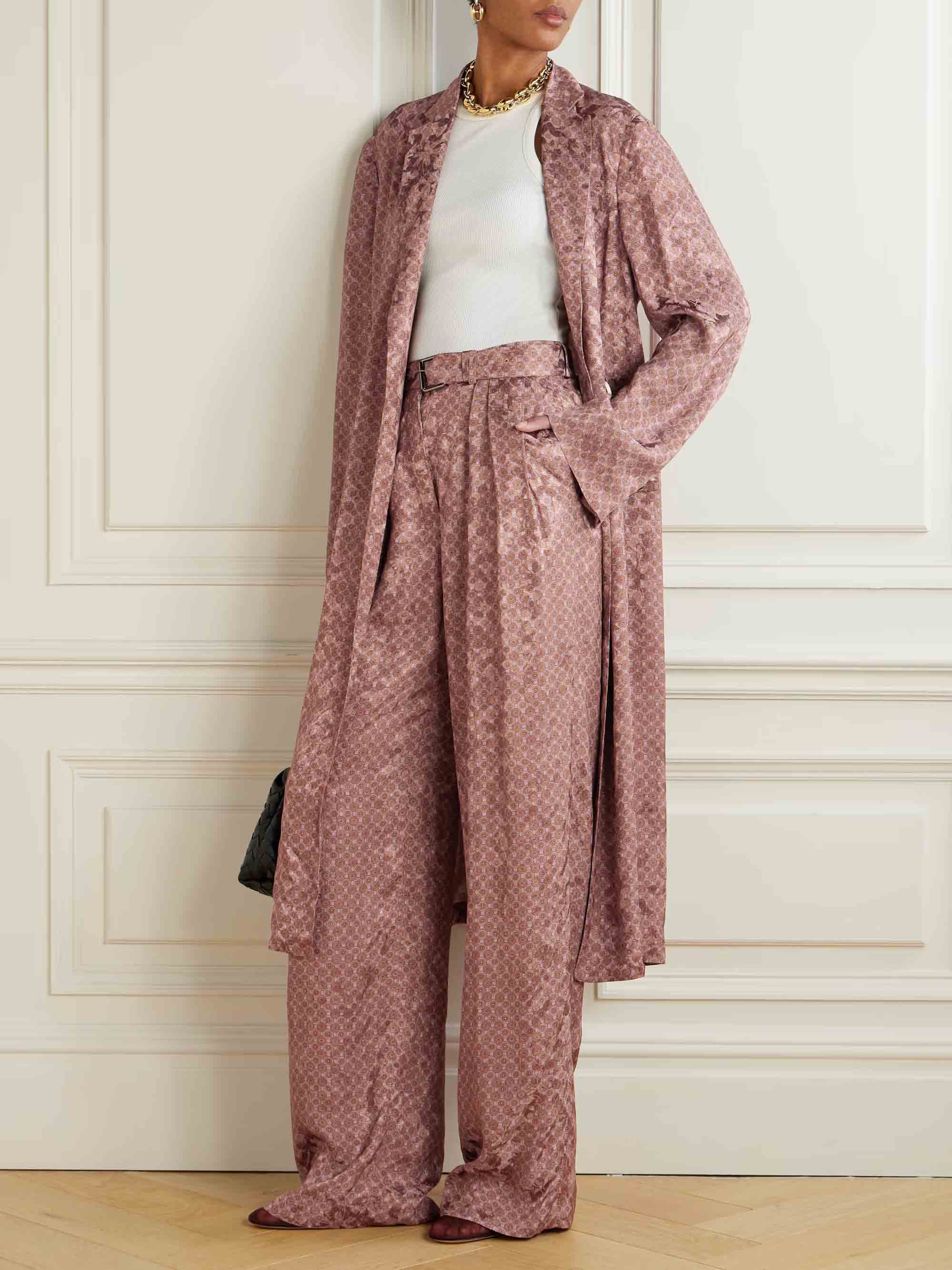 Retro Exquisite Geometric Pattern Print Long Coat