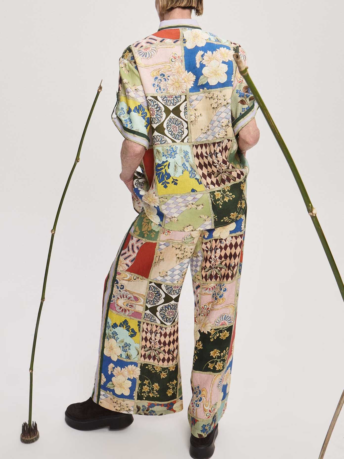 Vintage Artisan Patchwork Print Shirt