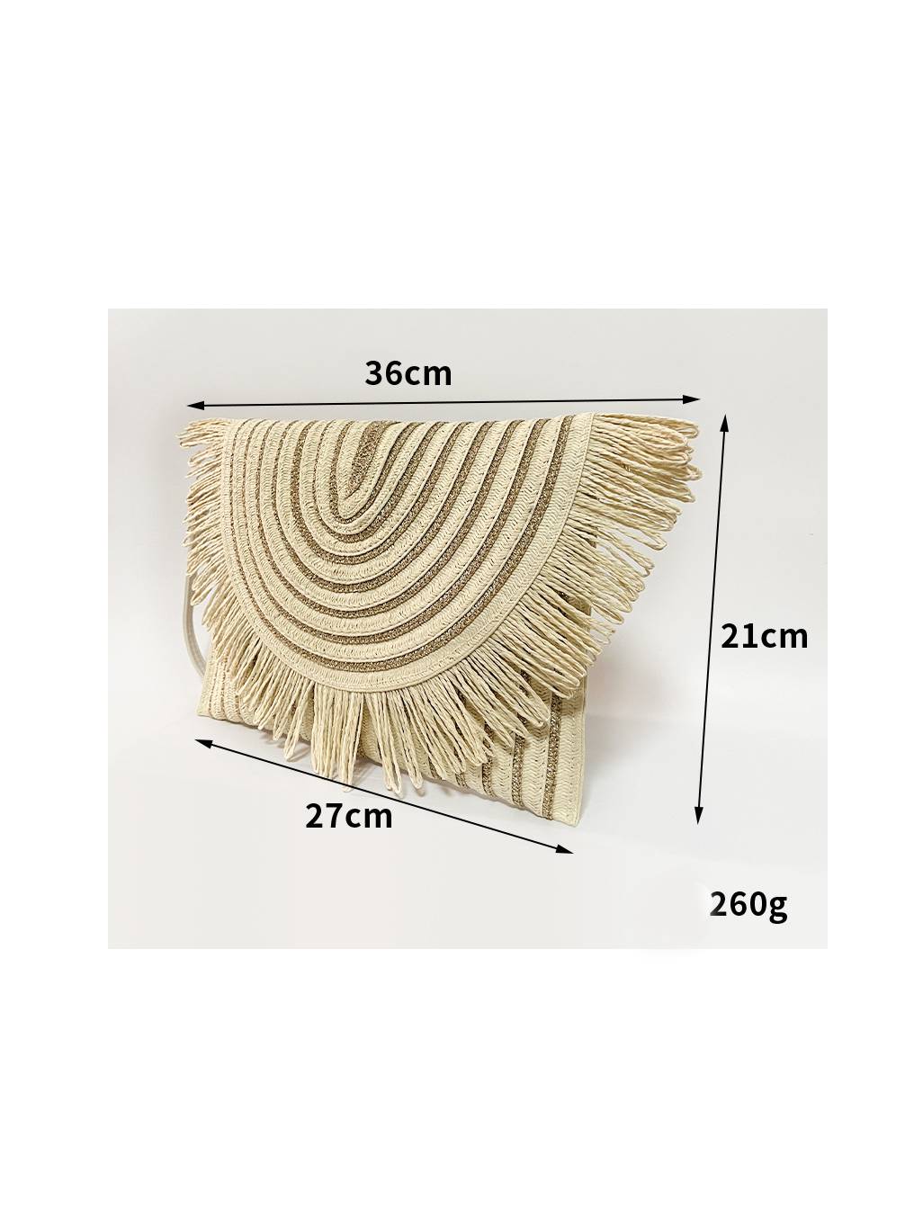 Contrast Color Straw Bag Clutch