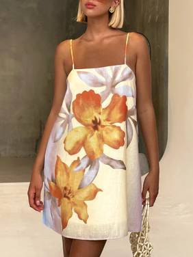 Sling Printed Mini Dress
