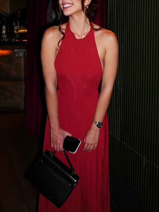 Halter Neck Strappy Sexy Backless Dress