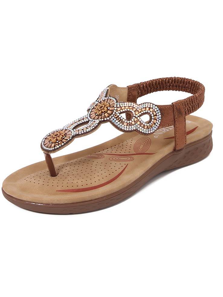 Bohemian Flip-Toe Flat Sandals