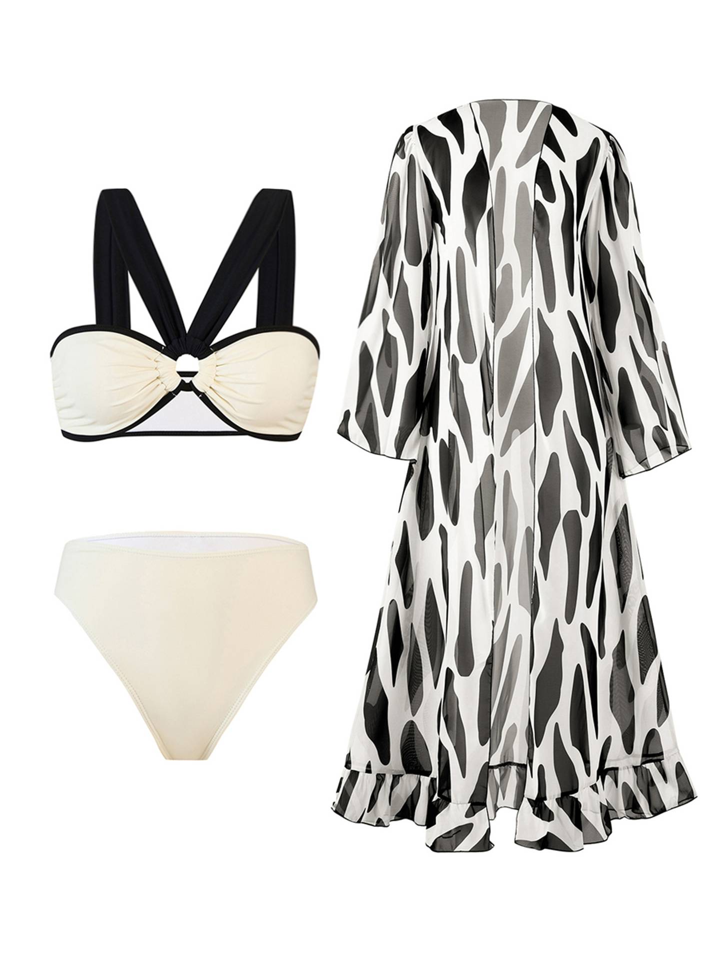Bikini Chiffon Cover-up Three-piece Set