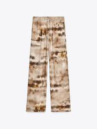 Unique Print Shirt And Wide Leg Pants Suit-Pants