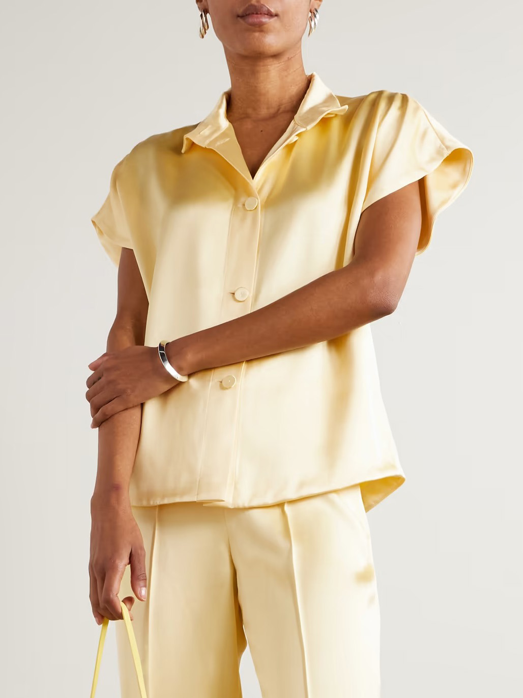 Exquisite Short-sleeved Satin Shirt