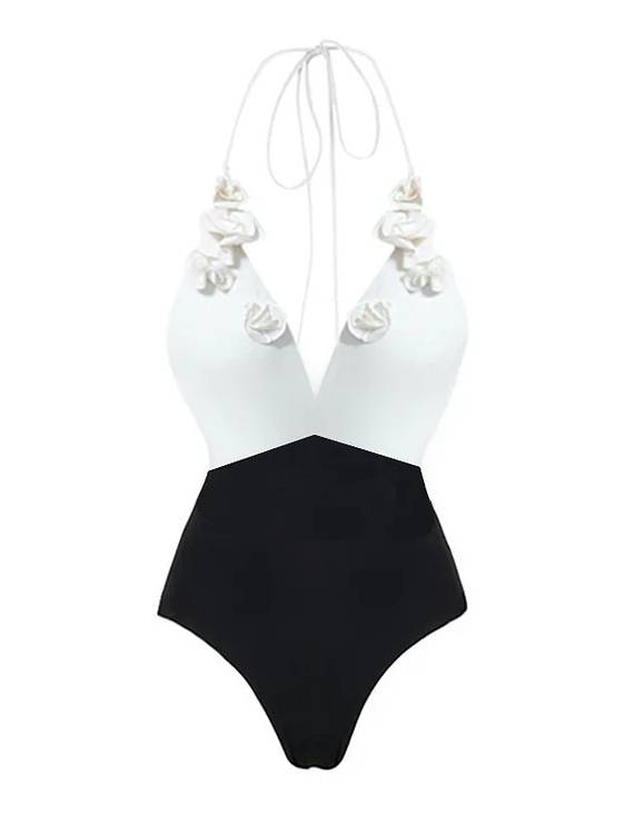 Three-Dimensional Flower One-Piece Swimsuit