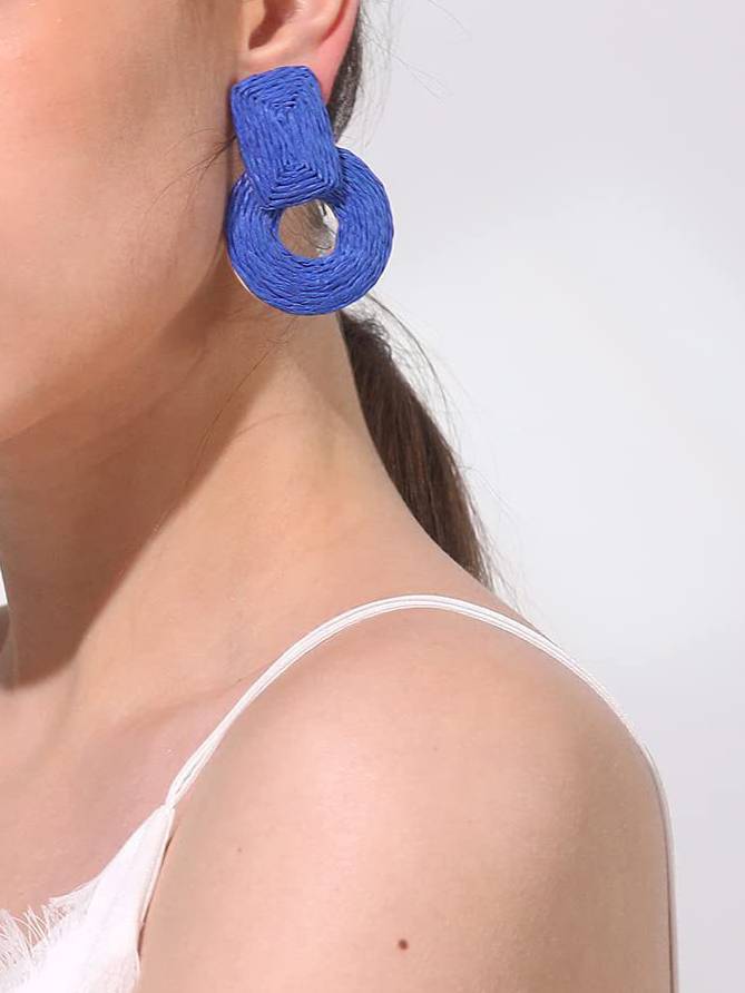 Straw Hand-woven Earrings
